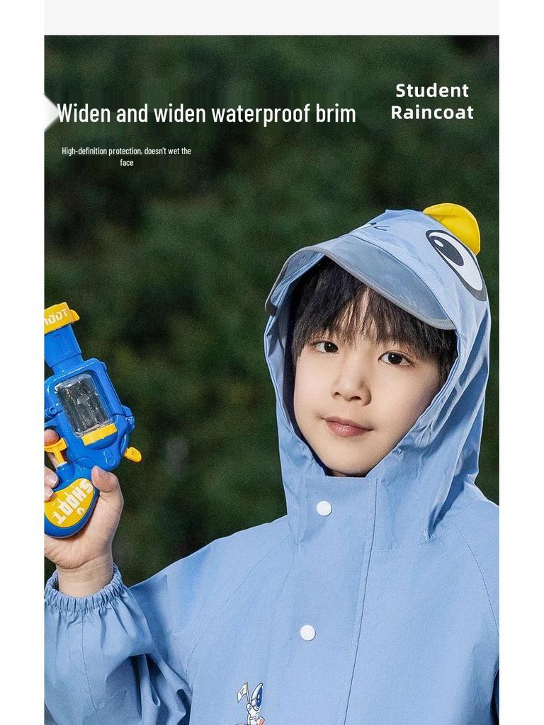 Kids' Full-Body Rainproof One-Piece Suit with Hood for Boys and Girls