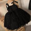Summer Baby Girls Party Dress Kids Bow Fluffy Tutu Gown Flower Girls Blue Dresses Wedding