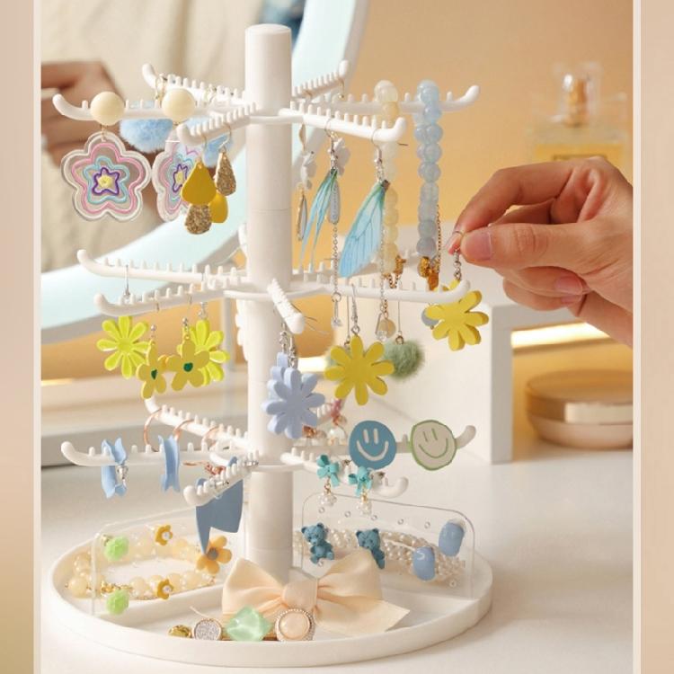 Standing Earring Necklace Holder 2/3/4-Tiers Hanging Jewelry Organizers Display Stand Jewelry Storage Display Tower Rack