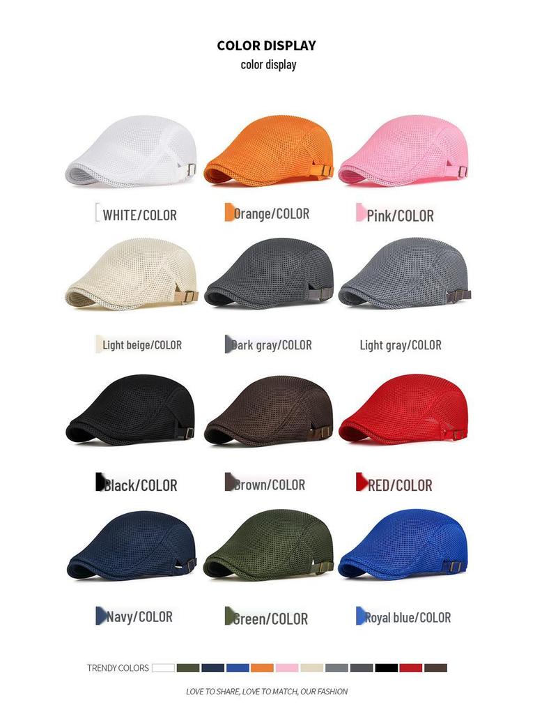 Cool Breathable Outdoor Mesh Baseball Cap, Unisex Sun Protection Ivy Beret