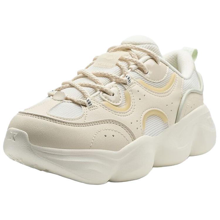 Xtep Fashionable Comfortable Wear-Resistant Shock-Absorbing Low-Top Casual Shoes Women sneaker Beige 975318320006-5