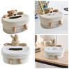 Cotton Thread Tissue Box Cartoon Tissue Organizer for Desk Coffee Table Home