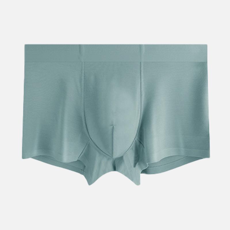 2026 New Men's Seamless Mid-Waist Antibacterial Breathable Boxer Briefs, Thin Style