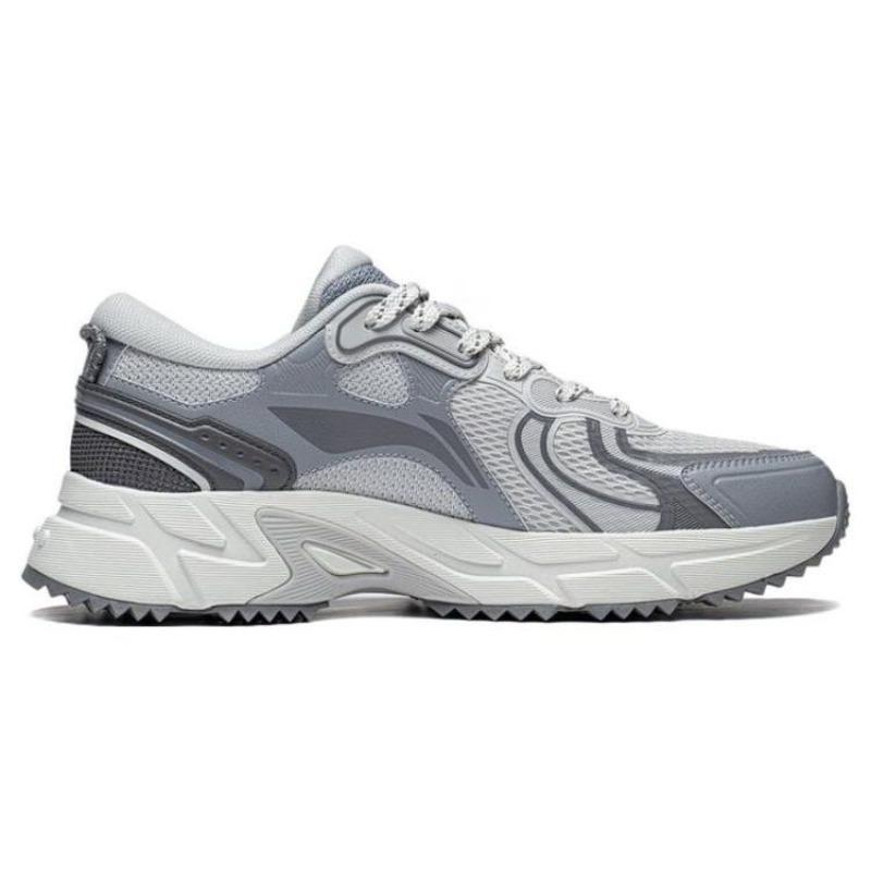 Li-Ning Shiguang Mens Low Top Running Shoes Antarctic Gray Retro Reflective Breathable Anti Slip ARXT007-4