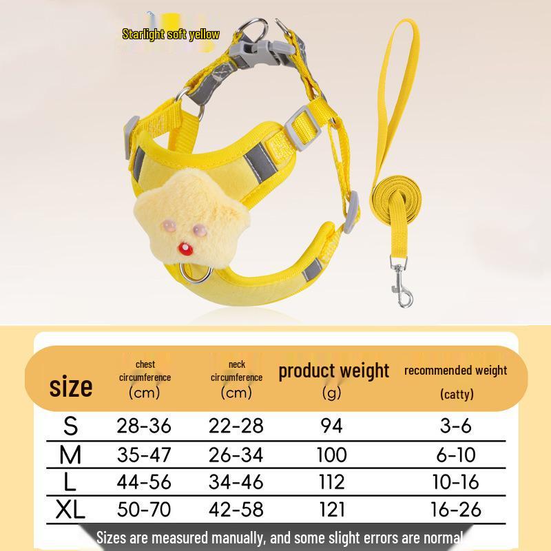 Reflective Vest-Style Pet Harness and Leash Combo