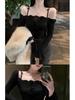 Lace Patchwork Long Sleeve Slim Fit T-shirt - Trendy Autumn/Winter Women's Fashion