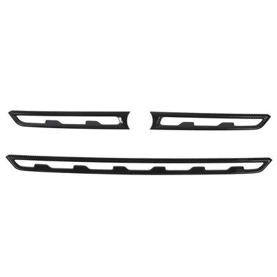 3 Stück Frontgrill-Streifenabdeckung Karbon-Textur-Stil Grillstreifen-Formteil-Verkleidung Ersatz für Subaru