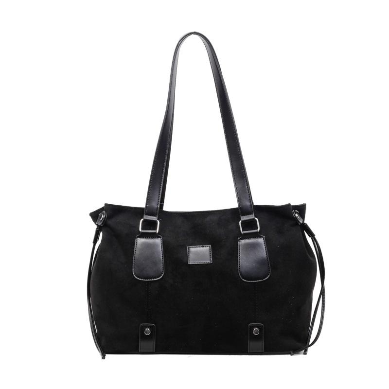 

Women s bag retro casual work commuter tote bag women s large-capacity new shoulder bag shopping bag чёрный