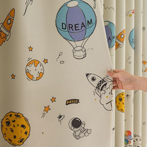 1PC LOZUJOJU Cartoon Space Children's Curtains 70-80% Blackout Curtains for Bedroom Living Room Home Decor