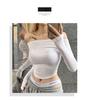 Korean Dongdaemun Stylish Off-Shoulder Long-Sleeve Slim Fit Women's T-Shirt Top
