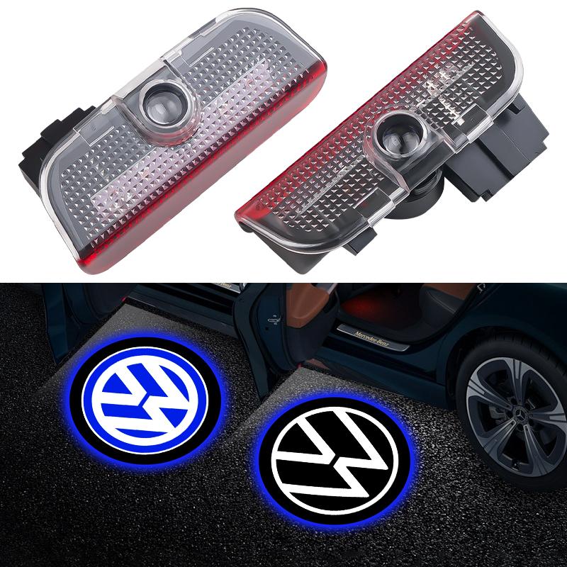 EPYFH1 2Pcs Car Door Welcome Light Led HD Projector Lamp Courtesy Lights for VW POLO GOLF 4 5 6 7 7.5 8 MK4 MK5 MK6 MK7 MK8