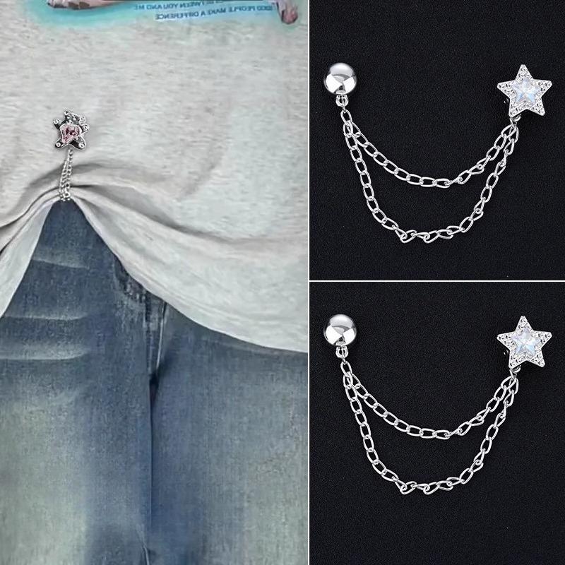 Wielofunkcyjny Magnetyczny Klips do Ubrań z Łańcuszkiem Metalowe Guziki Klips Ubrania Szalik Nogawki Spodni Mankiet Mocujący Magnes Pin