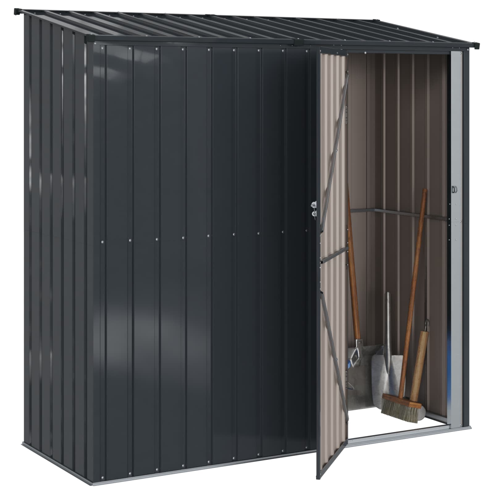 Gartenschuppen Anthrazit 203 x 85,5 x 200 cm Metall