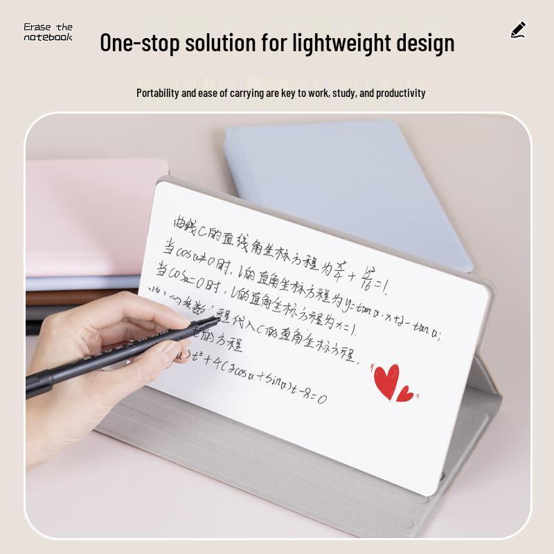 Portable Leather Whiteboard Notebook: Folding Desktop Writing and Drafting Board