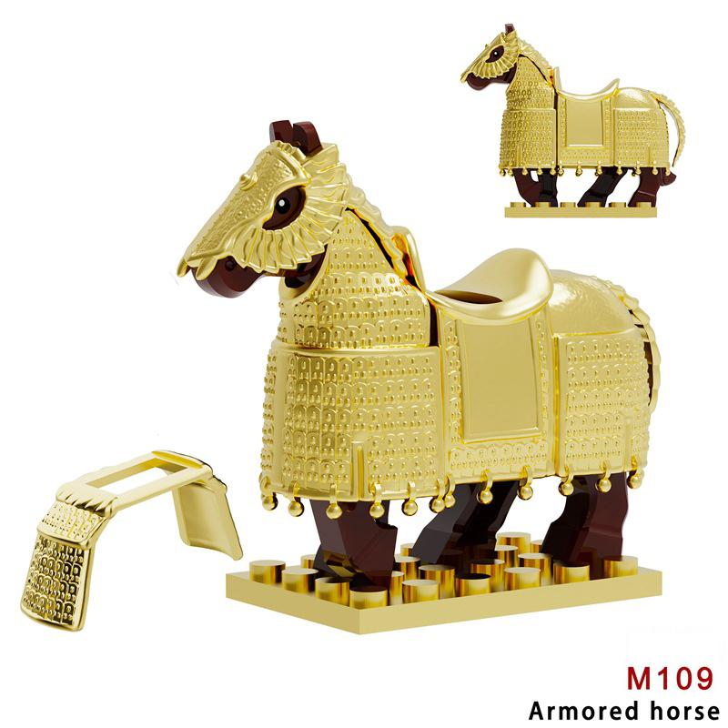 Medieval Castle Knight Building Block African Animal Elephant Tiger Camel Deer Bear Dragon Horse soldier Sheep Boar MOC Toy Gift
