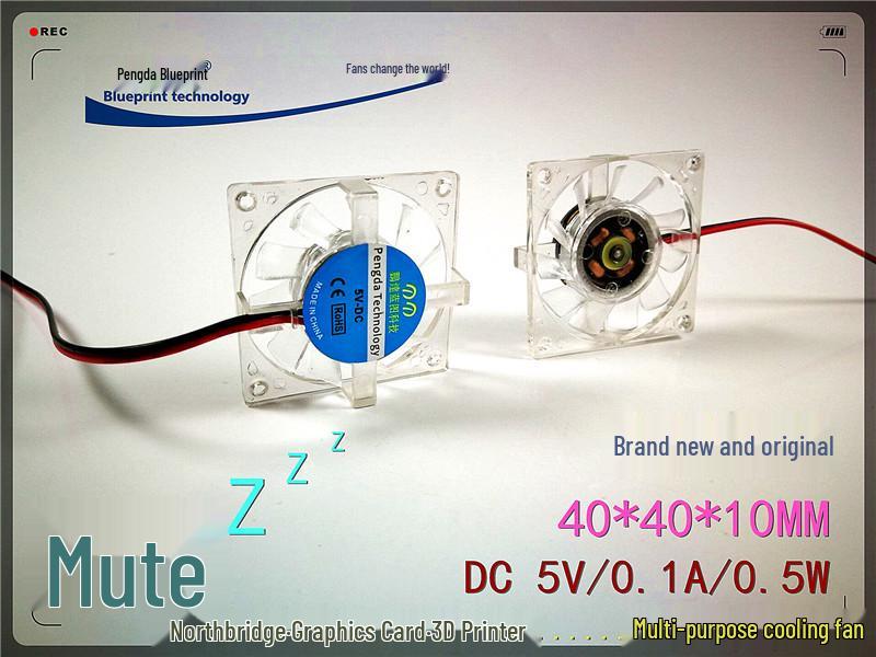 

Silent 4010 40x40x10mm Transparent 5V Hanging Graphics Card USB Cooling Fan 2.54 terminal 28CM length 4000 RPM