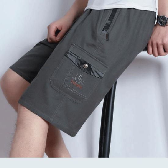 Middle-aged and Old Men's Shorts, Summer Men's Cotton Five-Points Pants, Father's Beach Pants, Large Old Male Casual Pants