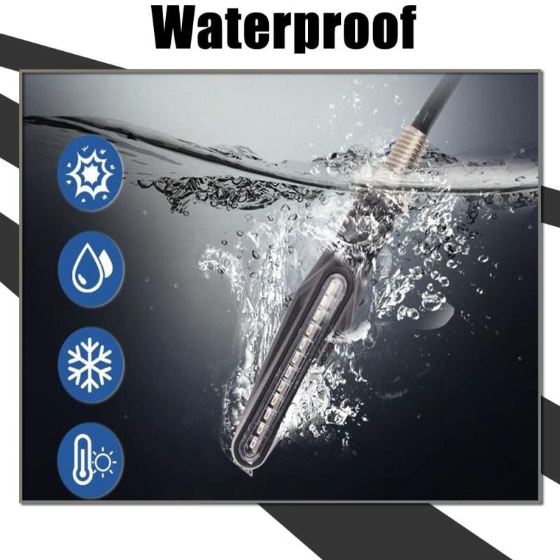 2PCS Motorcycle 12 LED Turn Signals Blinker Tail Flowing Light Water Motor Flashing Steering Lights Stop Indicator Signal IP68