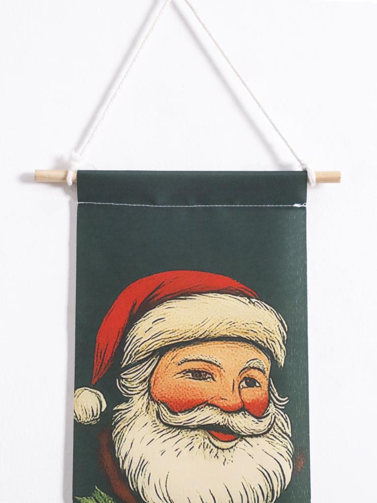 1pc Christmas Wall Hanging Tapestry Cute Santa Claus, Snowman & Christmas Tree Tapestry with Tassel Home Festive Wall Decor Gift