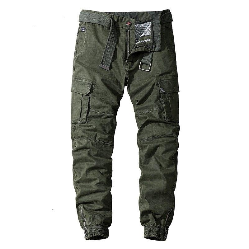 Men Casual Cotton Cargo Pants Elastic Outdoor Hiking Trekking Tactical Sweatpants Male Military Multi-Pocket Combat Trousers