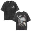Sommer-Heißverkauf Gewaschen Vintage Korn Tour 2026 Merch T-Shirt Unisex Gothic Rock Popmusik T-Shirt Y2k Baumwolle Übergroße T-Shirts