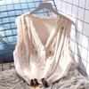 Soft Style V-neck Embroidered Knitted Vest Women's Loose Autumn Korean-style Outerwear Sleeveless Sweater Cardigan