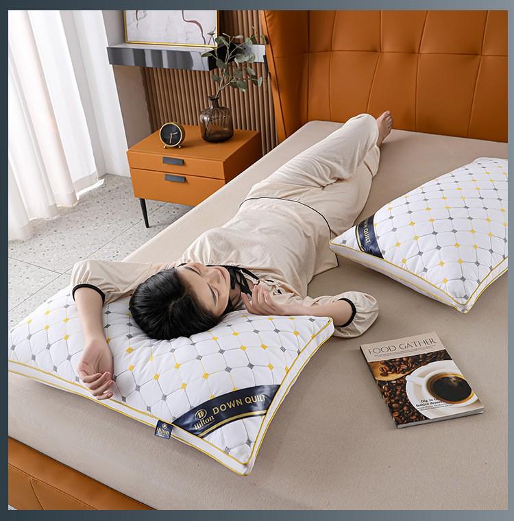 Pair of 48x74 Cervical Spine Support Pillows with Pillowcases for Home or Dorm