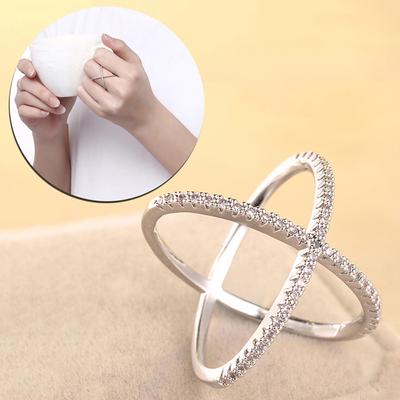 Women Jewelry X Shape Ring Girlfried Gift Women Ring Girl Accessories Finger Ring 1pc