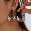 Colorful Design Halloween Dangle Earrings Enamel Coating Skull Earrings Spider Drop Earrings  Party
