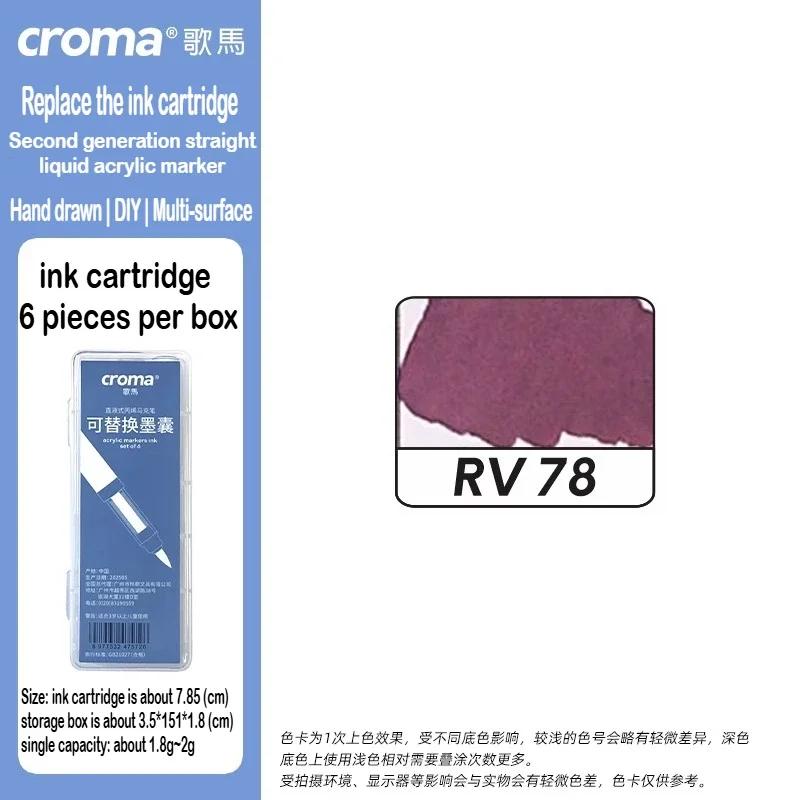 Croma 160/24 Color Replaceable Ink Refill Liquid Soft Tip Acrylic Marker Non Toxic Waterproof School Office Supplies Stationery