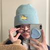Autumn Winter Hats For Women Puppy Embroidered Knitted Beanie Ear Protection Cold Proof Keep Warm Baggy Cap Female New