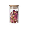 Transparent High Borosilicate Glass Jar with Bamboo Lid for Storage of Nuts, Snacks, or Tea