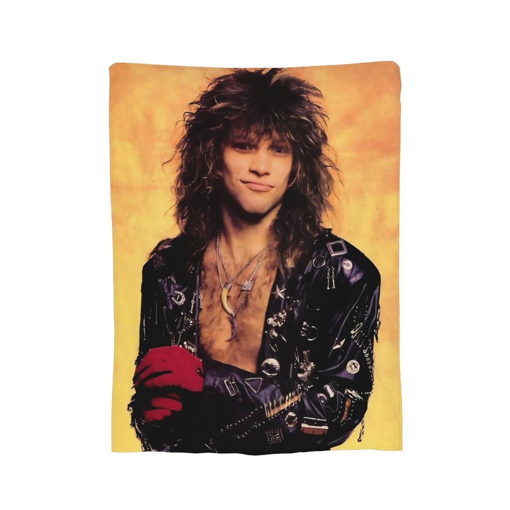 Bons Jovis s Rock Blankets Flannel Summer Air Conditioning Multifunction Super Warm Throw Blanket for Home Outdoor Quilt