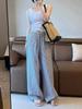 Stylish Linen Striped Pants: Slimming, Elastic Waist, Loose Fit, with Good Drape—Perfect for Spring and Summer.