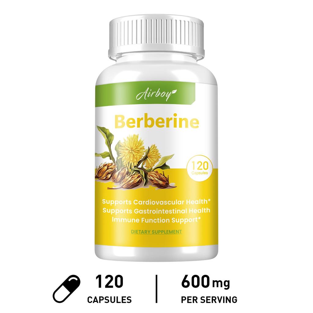 Airboy 500 mg Berberine Capsules - Darmgezondheid - Immuungezondheid