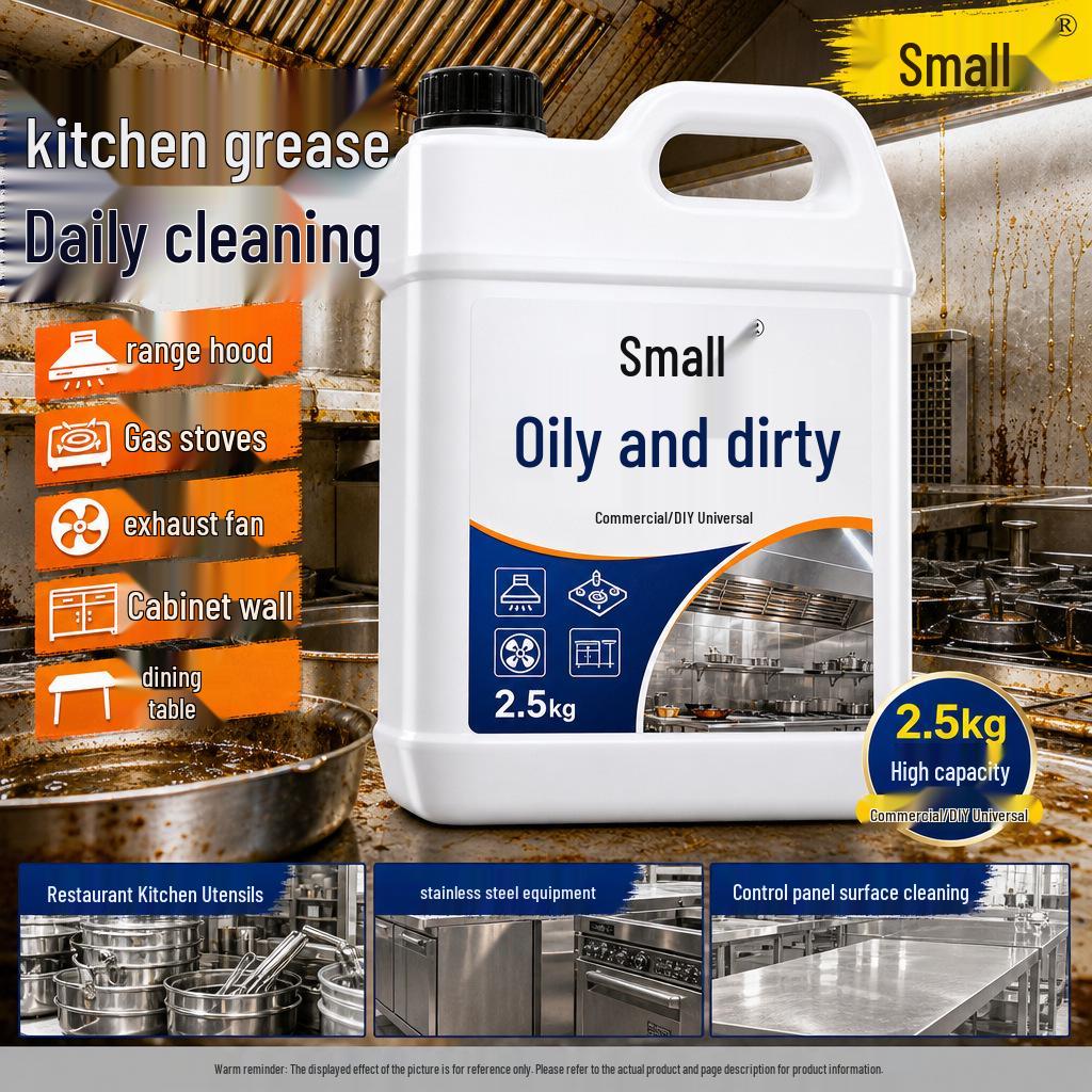 Commercial Kitchen Oil Stain Cleaner - Gentle Detergent for Range Hood Pipes and Aged Stains