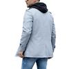 Trench da uomo casual e alla moda, tinta unita, lunghezza media, con revers e bottoni