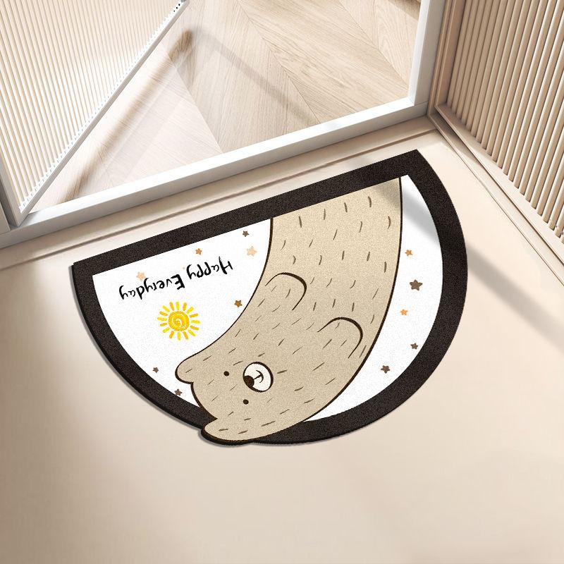 Soft Diatom Mud Floor Mat Fresh Semi-round Cartoon Special-shaped Bathroom Floor Mat Household