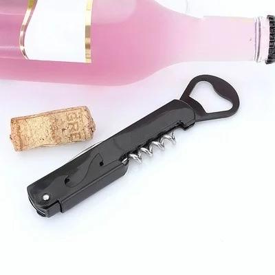 1PC Multifunctional Wine Opener Beer Bottle Cap Opener Corkscrew Corkscrew Stainless Steel Metal with Plastic Handle Home Party