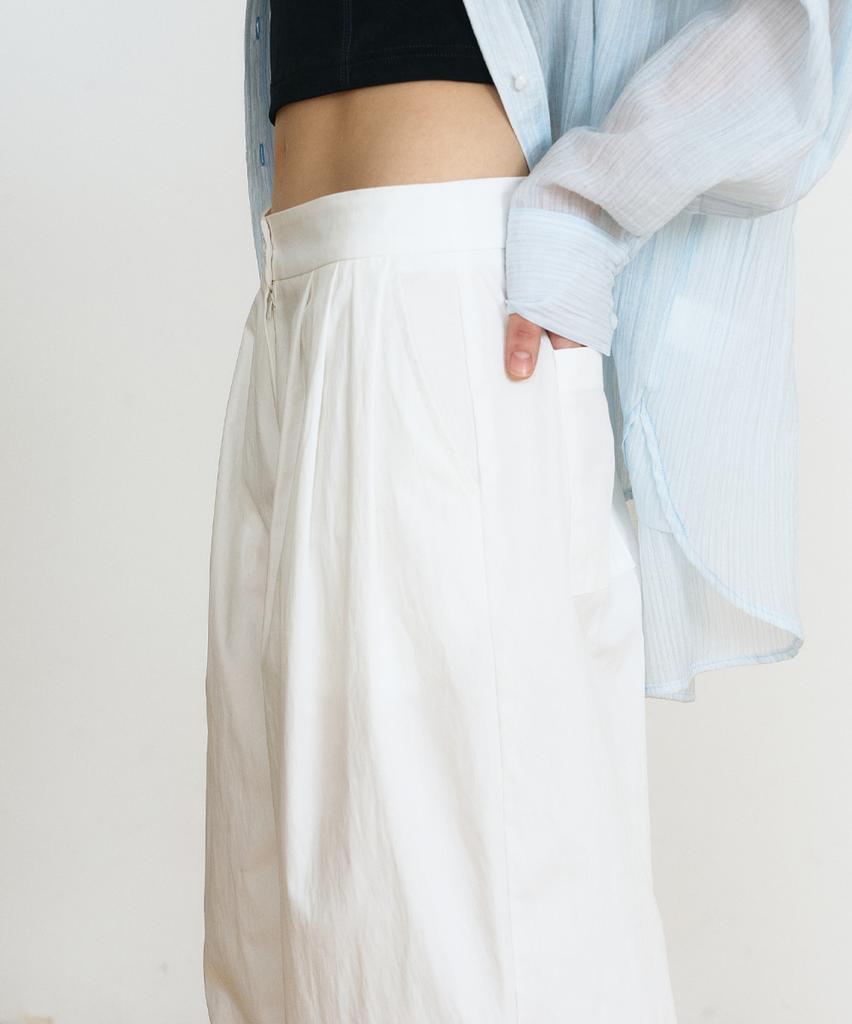 MAKE A TOAST Double-Pleat Wide Volume Fit Pants (Ivory) Mbfspa004Iv