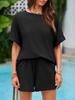 Hot Selling 2026 Summer Casual Set: Super Large Short Sleeve T-shirt & Drawstring Shorts Sportswear