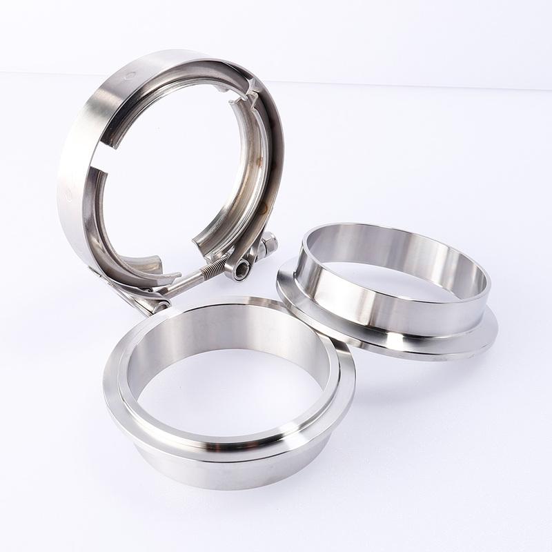 Car 304 Stainless Steel V Band Clamp Kits Turbo Exhaust Pipe Vband Clamp Male Female Flange V Clamp Universal