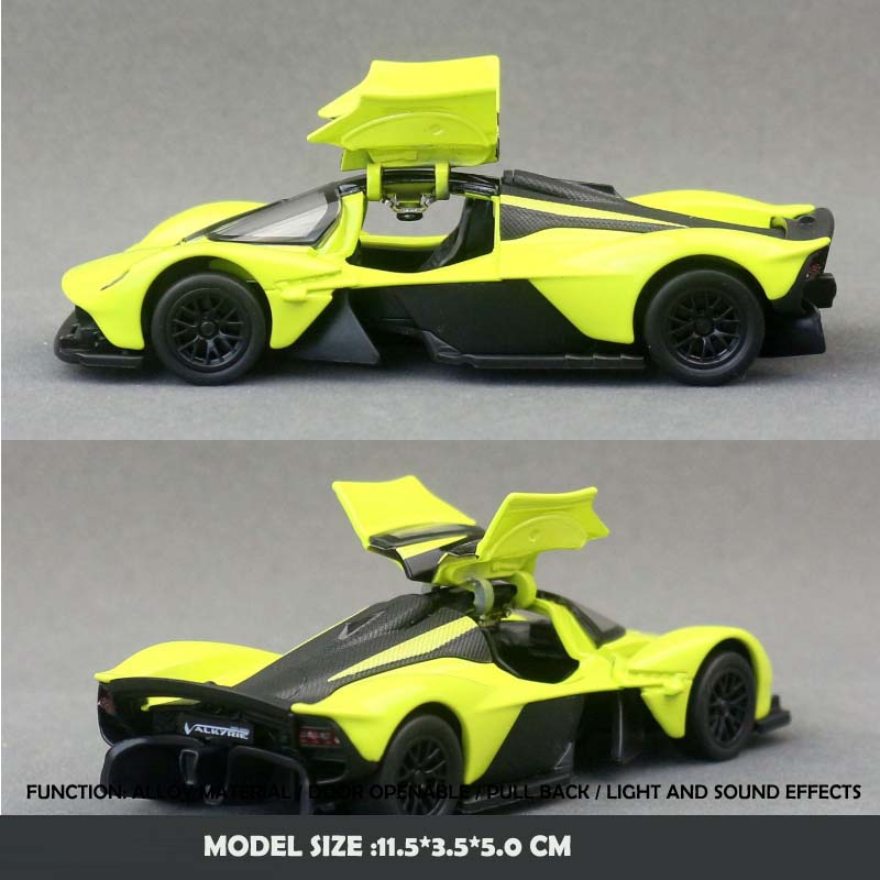Simulation 1/39 Aston Martin Valkyrie Alloy Car Model Children's Toy Vehicle Pull Back Diecast Miniature Voiture Home Decor