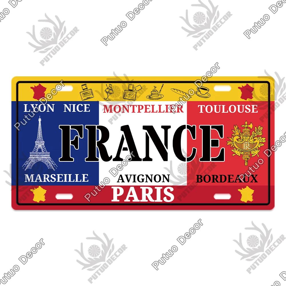 Putuo Decor Country - Themed Vintage Metal Sign with License Plate Plaque - Ideal for Bar Pub Club and Home Wall Decoration