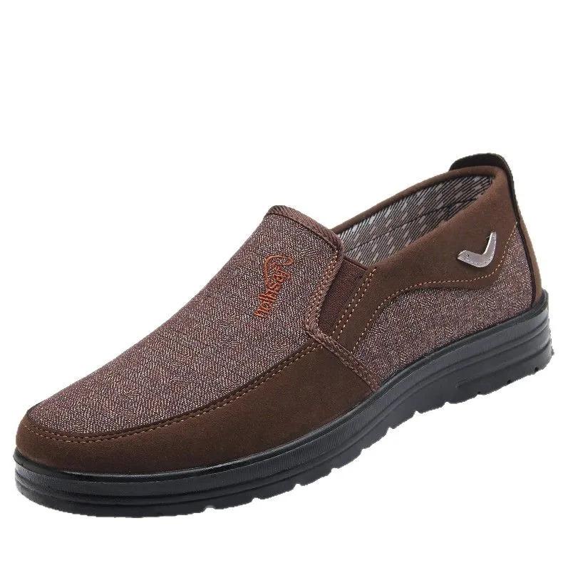 Men Breathable Shoes Fashion Light Old Beijing Cloth Men's Slip On Flat Canvas Shoes Work Zapatillas Hombre 2025