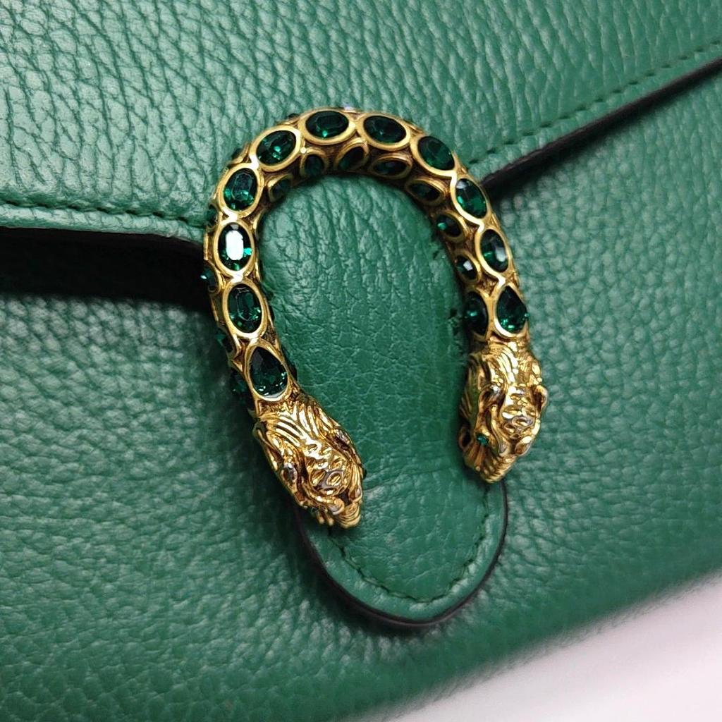 [Pre-Owned] Dionysus Double Tiger Head Buckle Chain Shoulder Leather Wallet Crossbody Bag - Very Good #1N49RX1