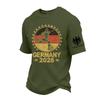 Men's Casual Printed Round Neck Short Sleeve T-Shirt - Lightweight Breathable