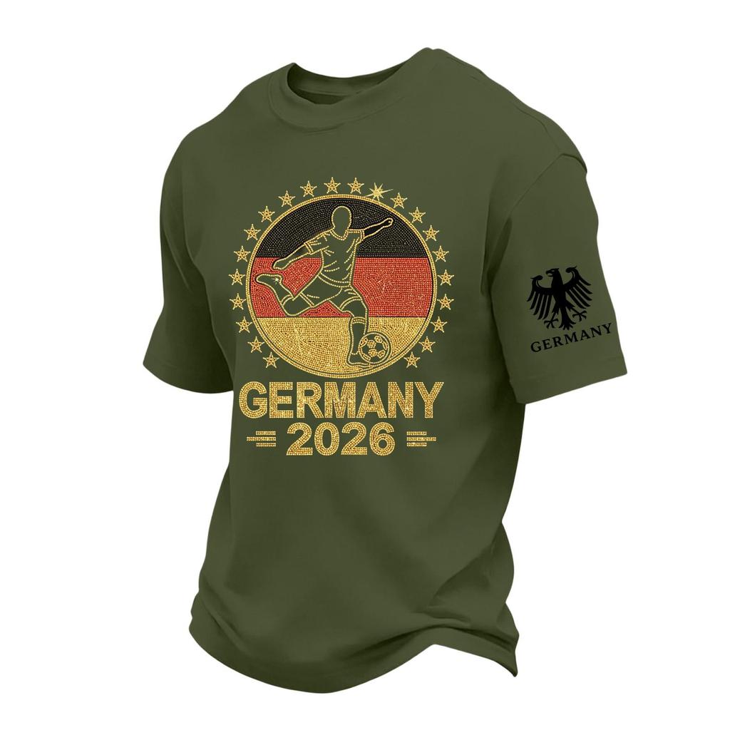 Men's Casual Printed Round Neck Short Sleeve T-Shirt - Lightweight Breathable