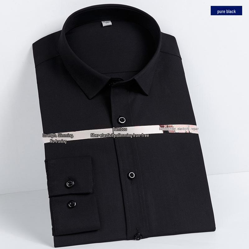 Men's Long-Sleeve Non-Iron Cotton Bamboo Shirt