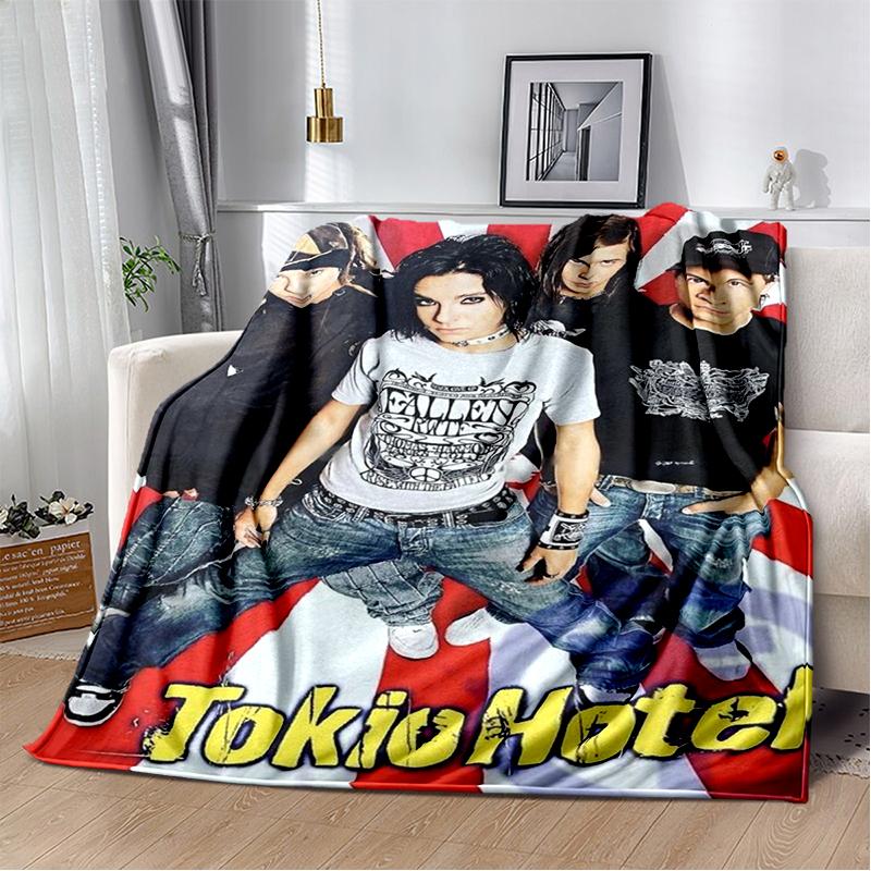 2025 New Style Tokio Hotel Rock Band Bill Tom Kaulitz Blanket,Soft Throw Blanket for Home Bedroom Bed Sofa Cover Kids Gift